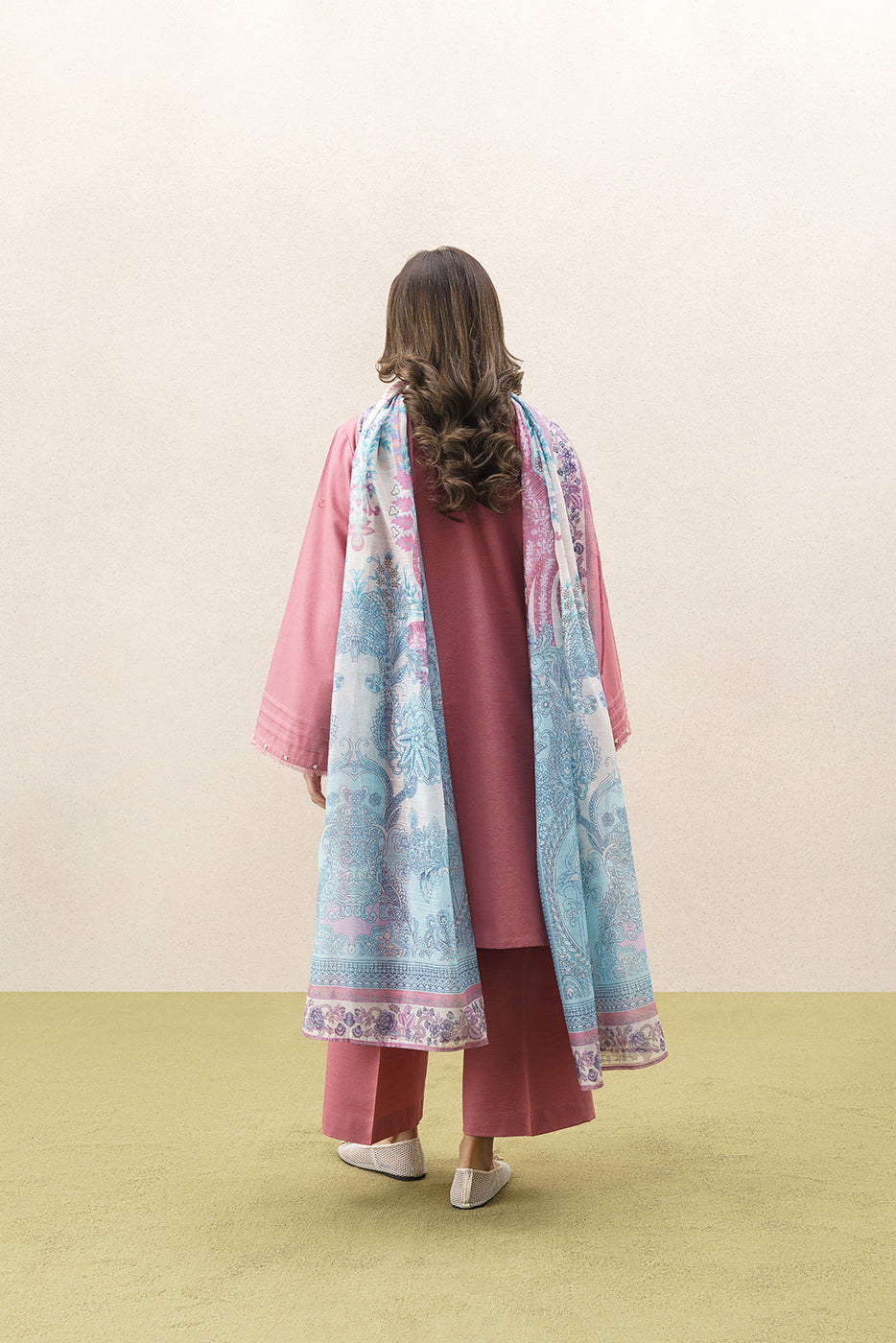 3 PIECE EMBROIDERED SLUB KHADDAR SUIT (PRET)
