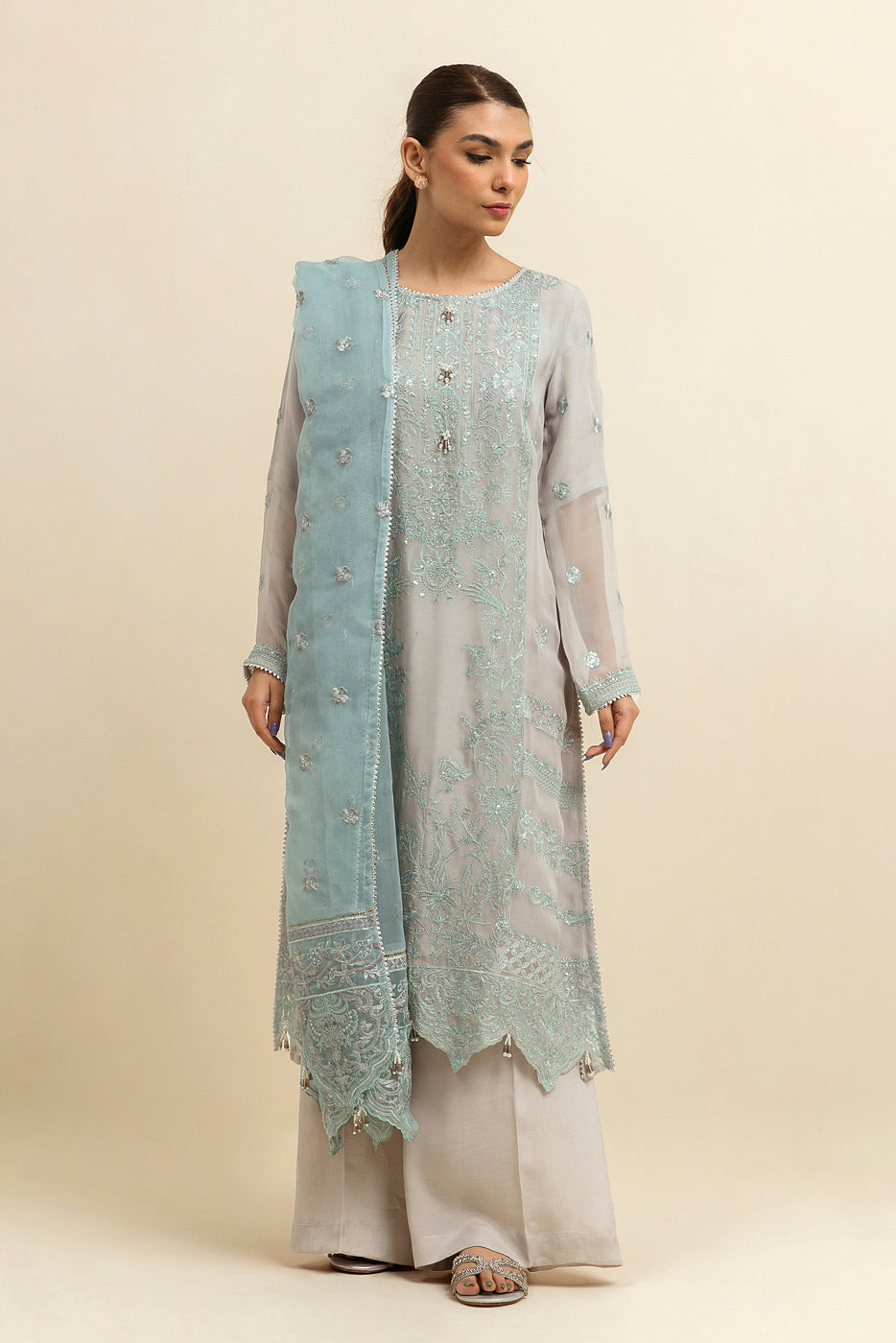 Majestic Sky-Embroiderd-4P-Chiffon(Unstitched)