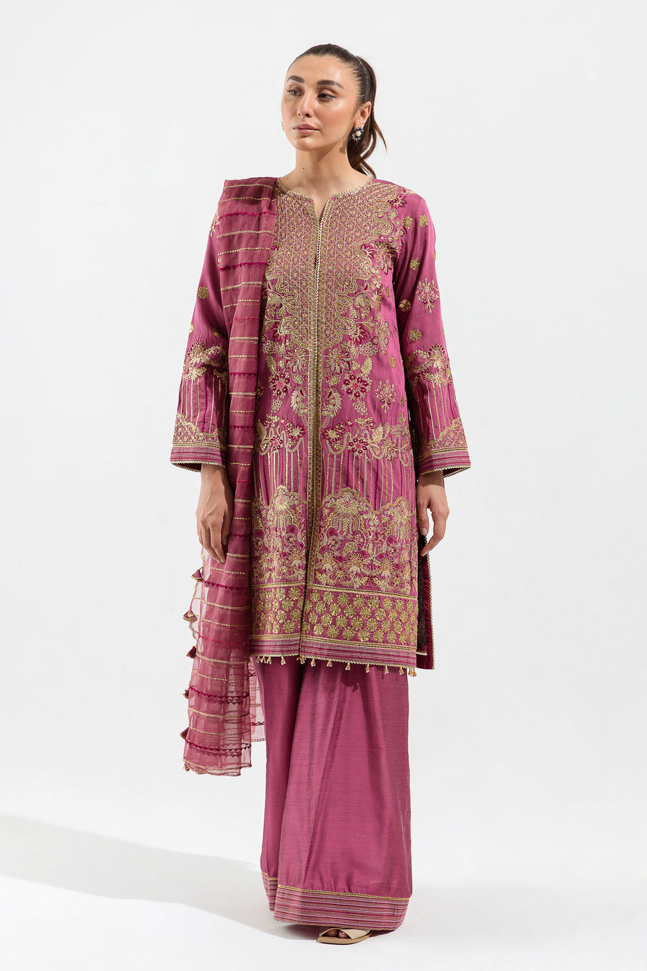 3 Piece - Embroidered Organza Suit - Mystic Dream (Unstitched)
