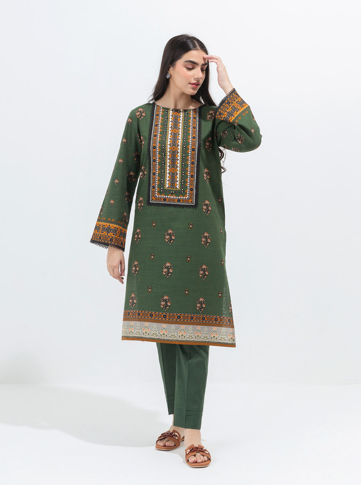 SAGE PETALS-PRINTED-2P (UNSTITCHED)BT2W21U04-GREEN-2000000178767-2P