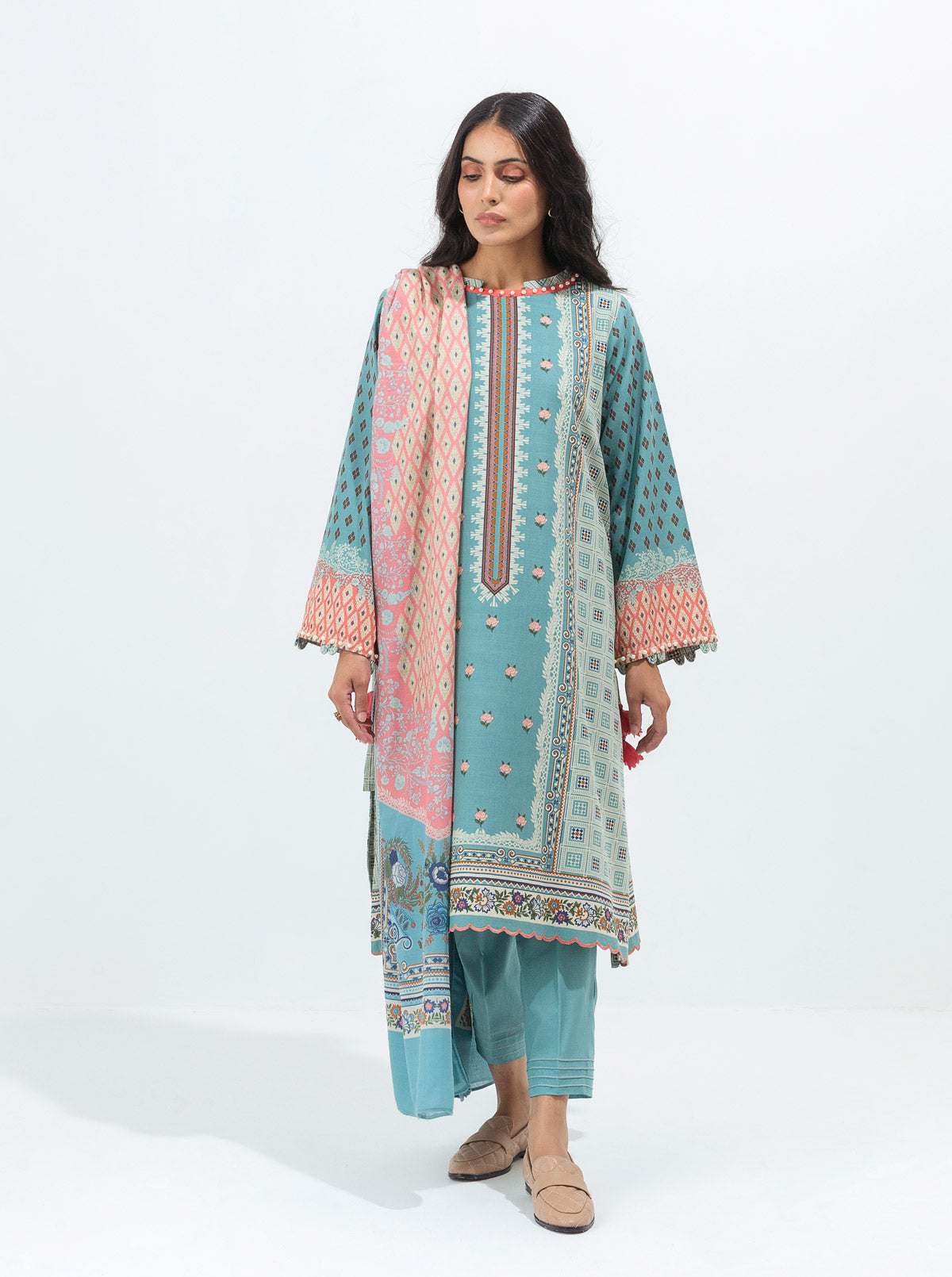 HAZY BREEZE-PRINTED WITH SHAWL-3P (UNSTITCHED)BT2W21U34-MULTI-2000000179594-3P