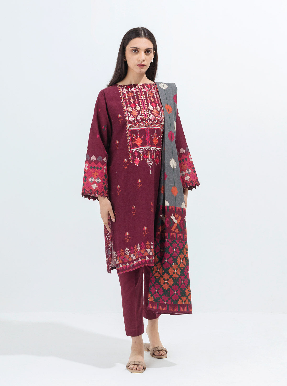 Boho Vibes-Embroidered-3P (Unstitched)