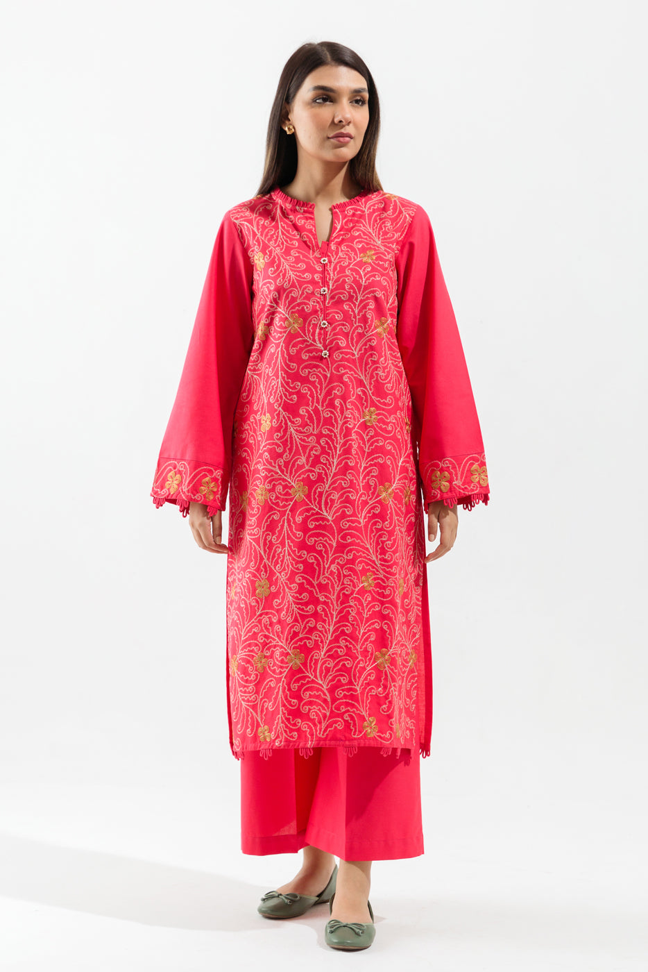 2 Piece - Embroidered Khaddar Suit - Radiant Voila
