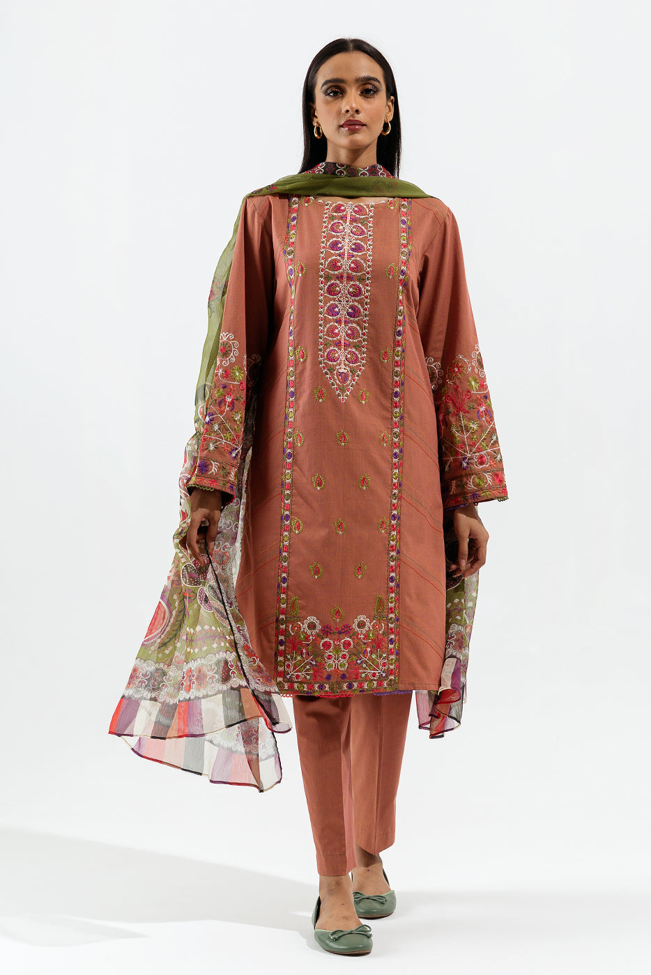 3 Piece - Embroidered Two Tone Suit - Magnifico Craft