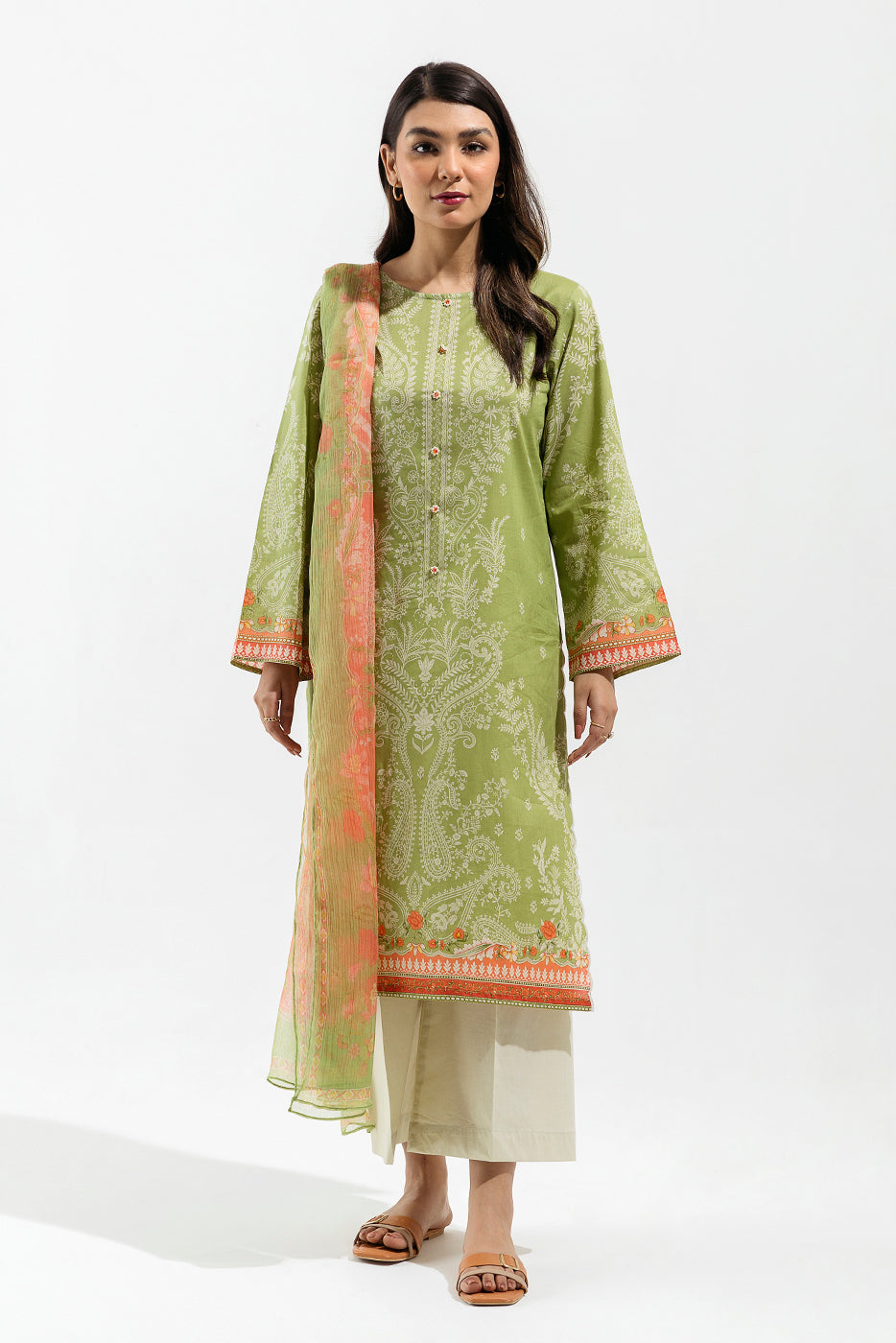 2 Piece - Printed Lawn Suit - Jade Rouge