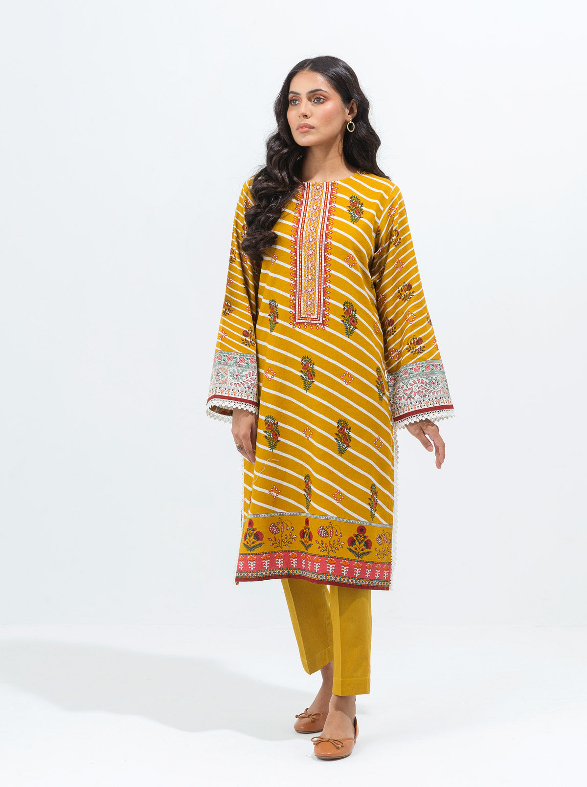 MARIGOLD BLOOM-PRINTED-2P (UNSTITCHED)BT3W21U08-MUSTARD-2000000179606-2P