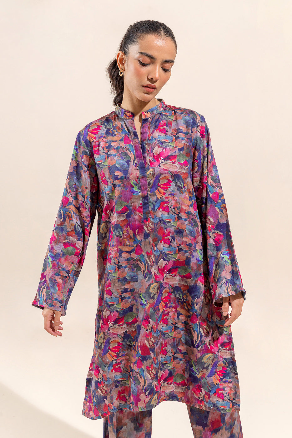 2 Piece - Printed Linen Suit - Vivid Glow (Unstitched)