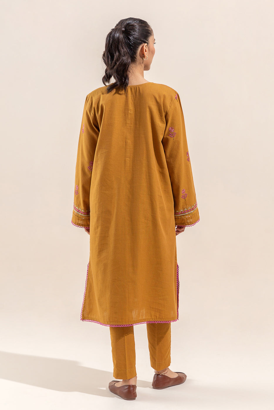 2 Piece - Embroidered Khaddar Suit - Glazing Aura