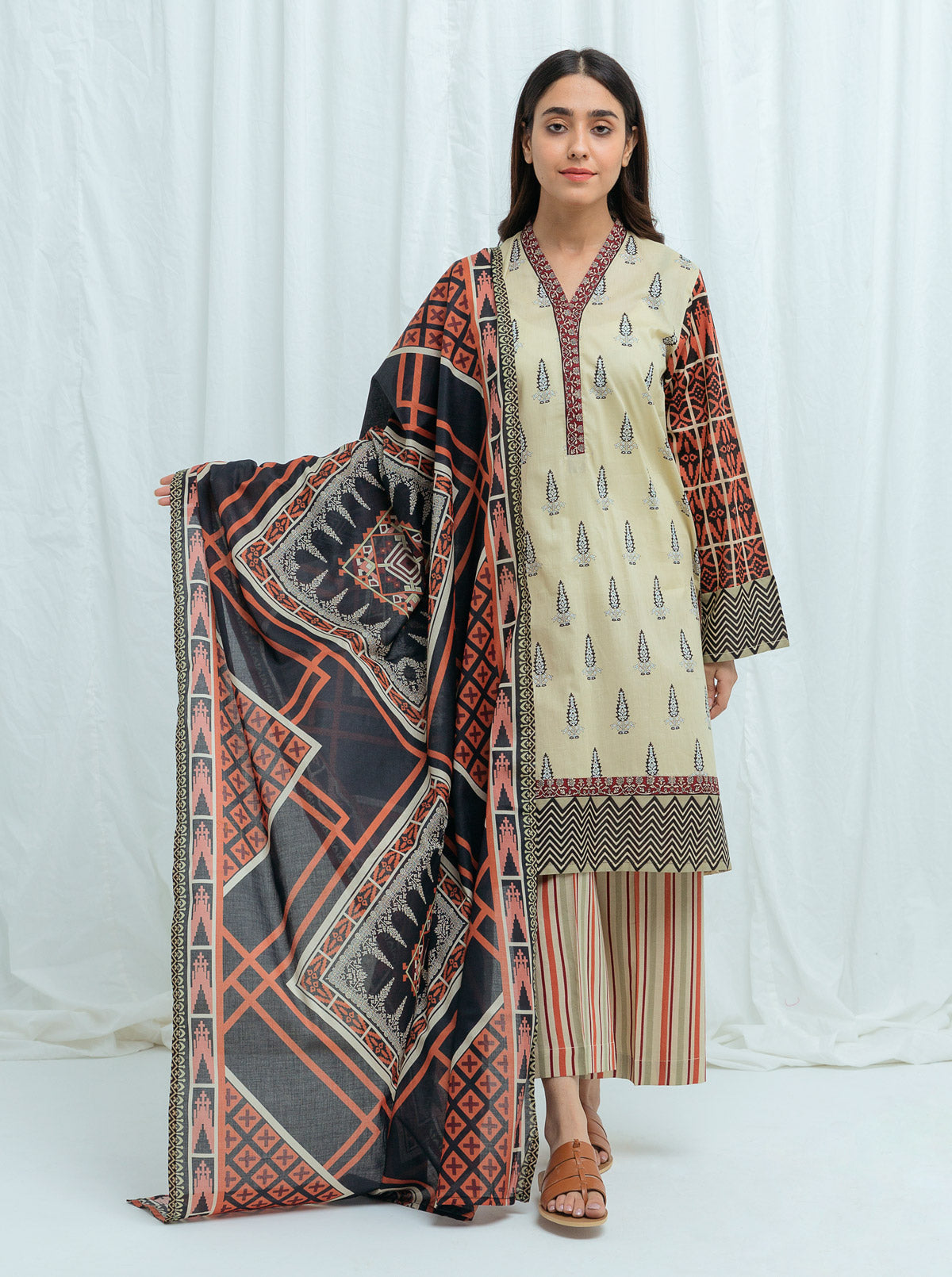Elegance Ivory-Printed-3P