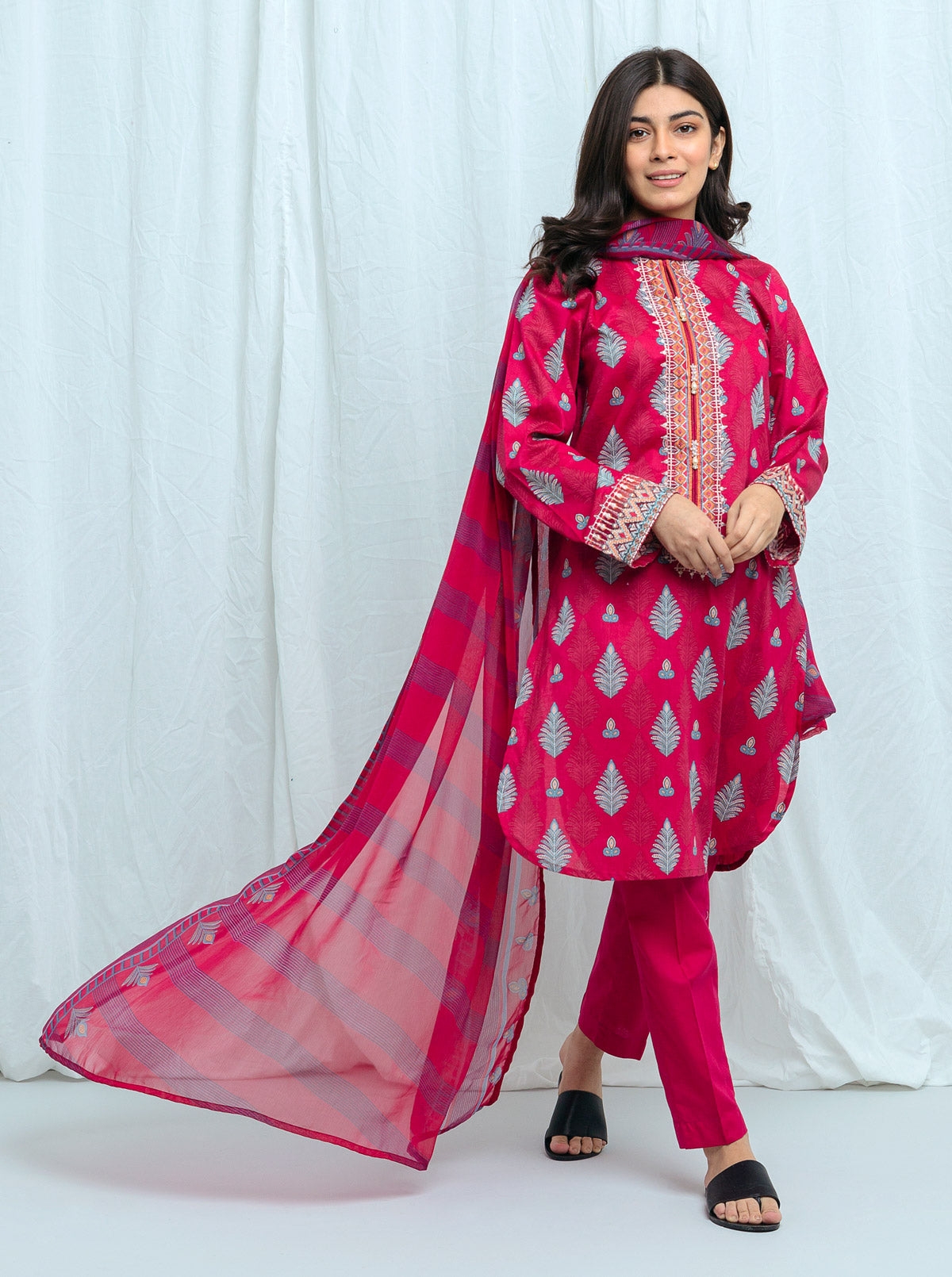 Fuschia Taffy-Embroidered-2P