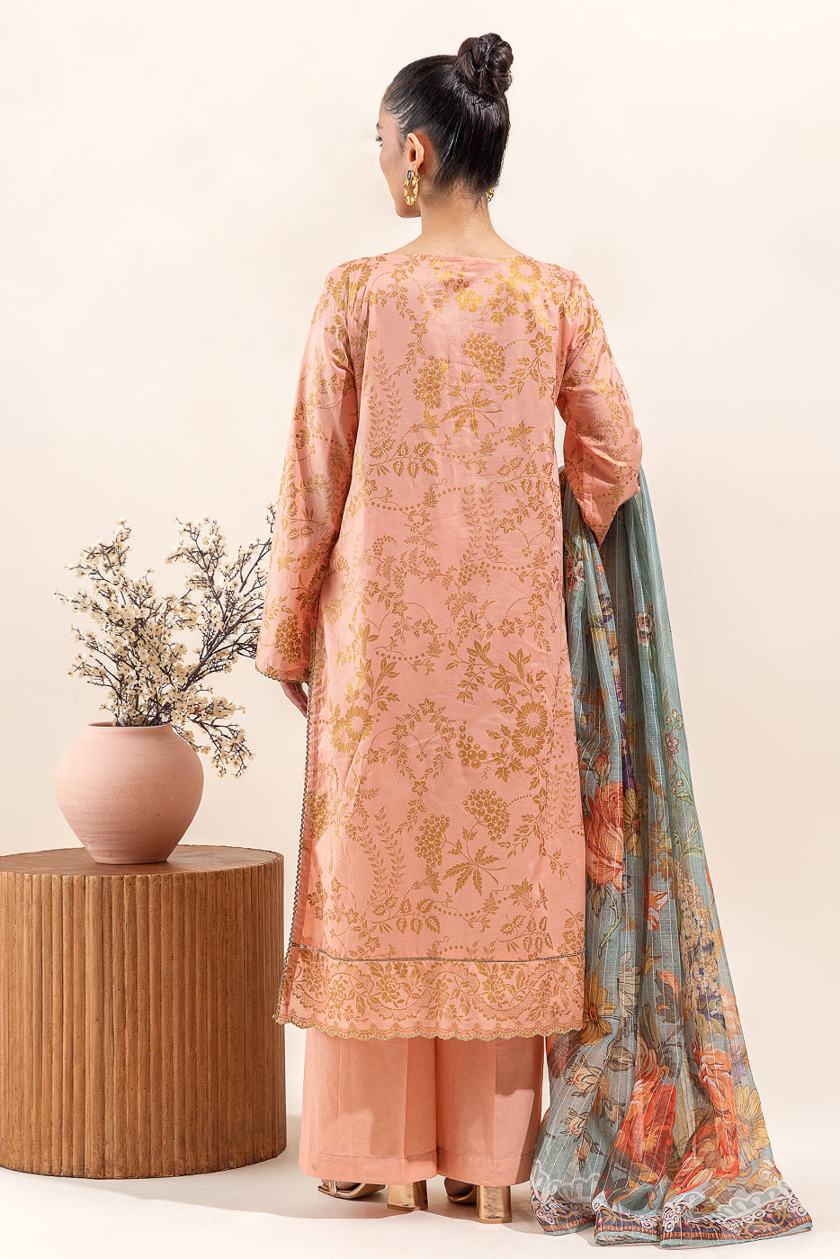 3 Piece Embroidered Lawn Suit-Rosette Dawn (Unstitched)