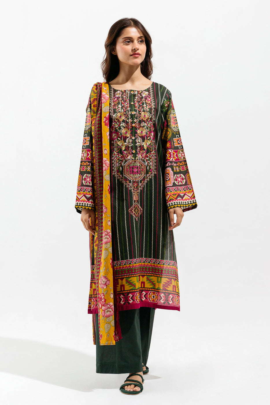 3 Piece - Embroidered Lawn Suit - Castleton Dream
