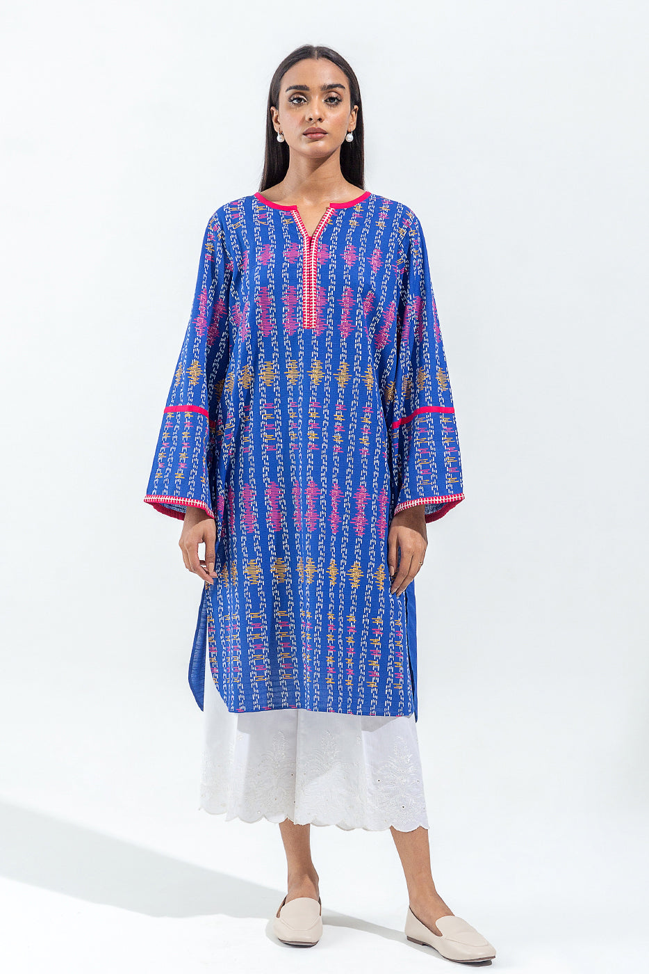 Embroidered Slub Khaddar Shirt (Pret)