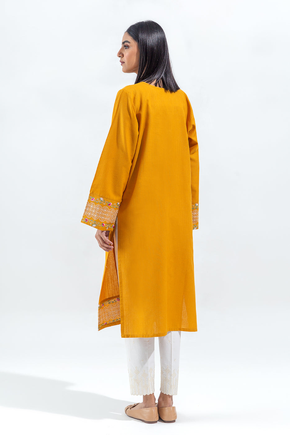 Embroidered Slub Khaddar Shirt(Pret)