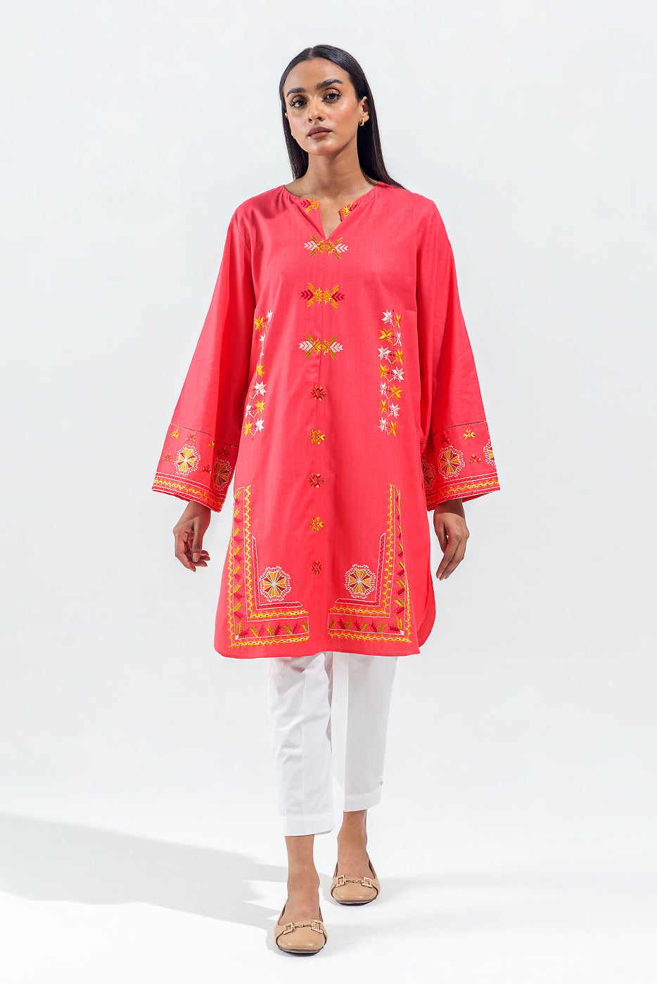 EMBROIDERED SELF JACQUARD SHIRT (PRET)