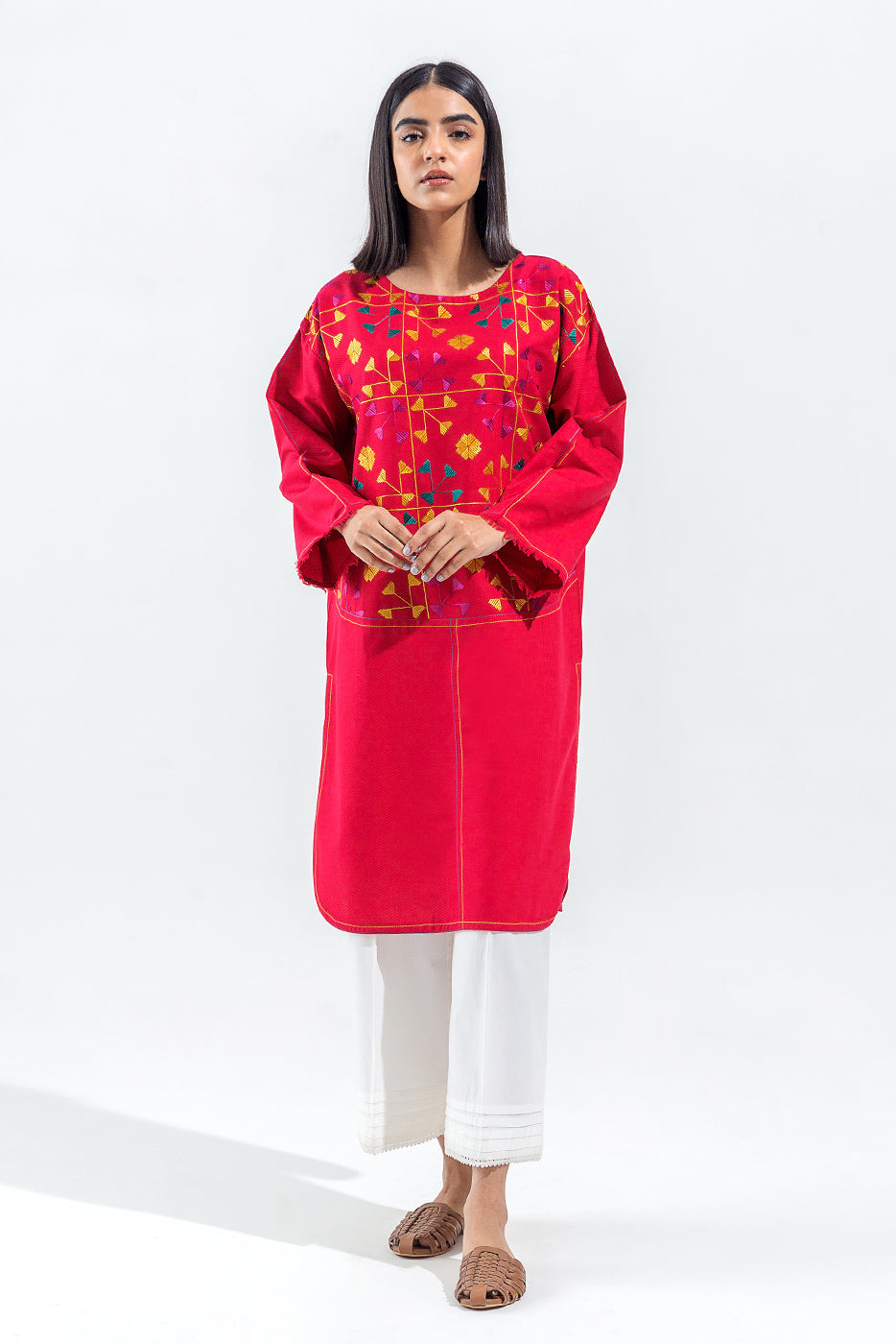 Embroidered Self Jacquard Shirt (Pret)
