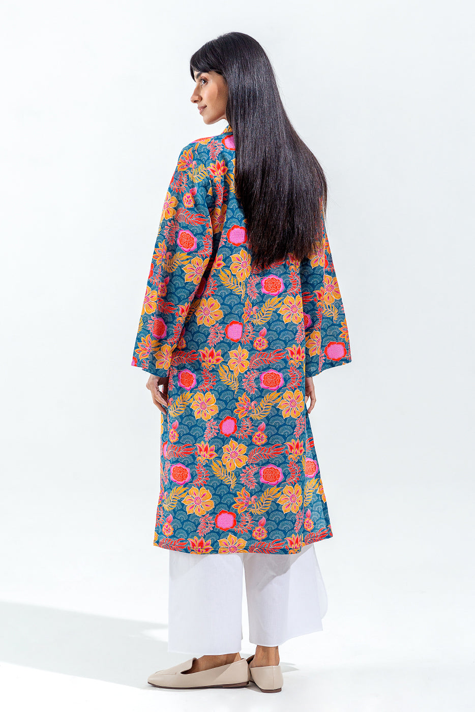 Printed Slub Khaddar Shirt (Pret)