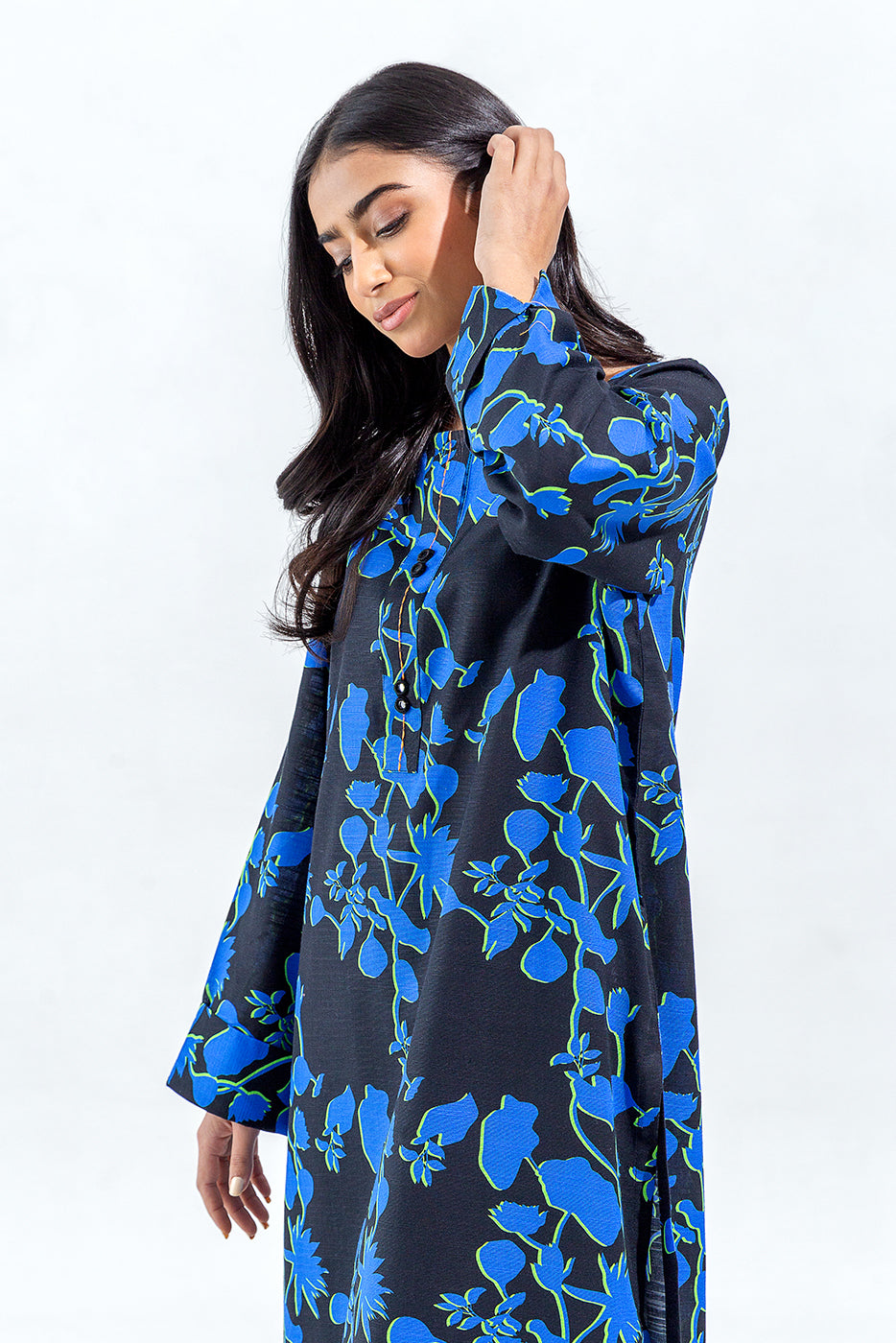 Printed Slub Khaddar Shirt (Pret)