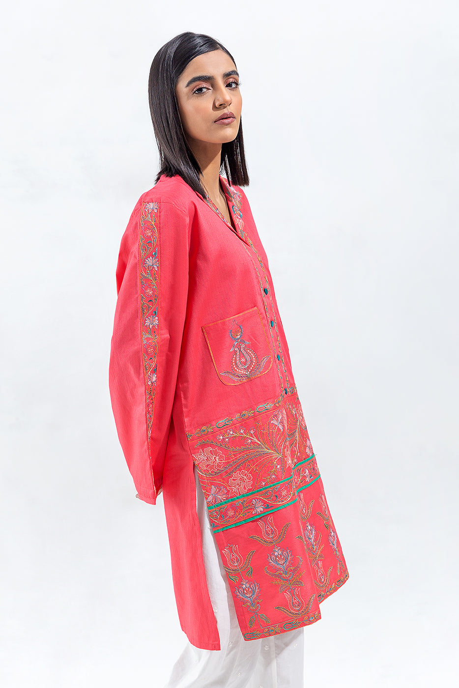 EMBROIDERED SELF JACQUARD SHIRT(PRET)