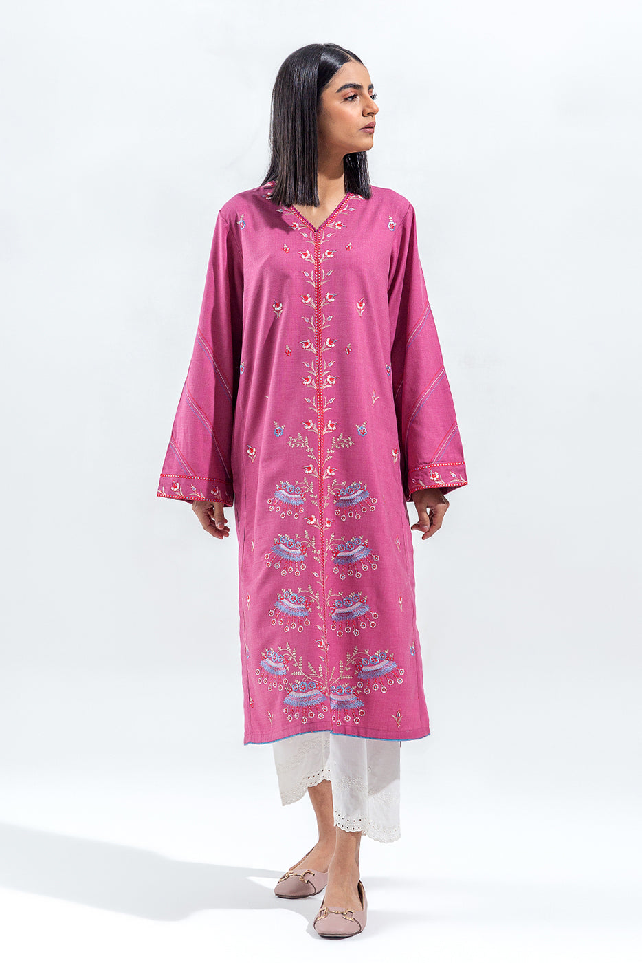 Embroidered Chambrey Shirt(Pret)