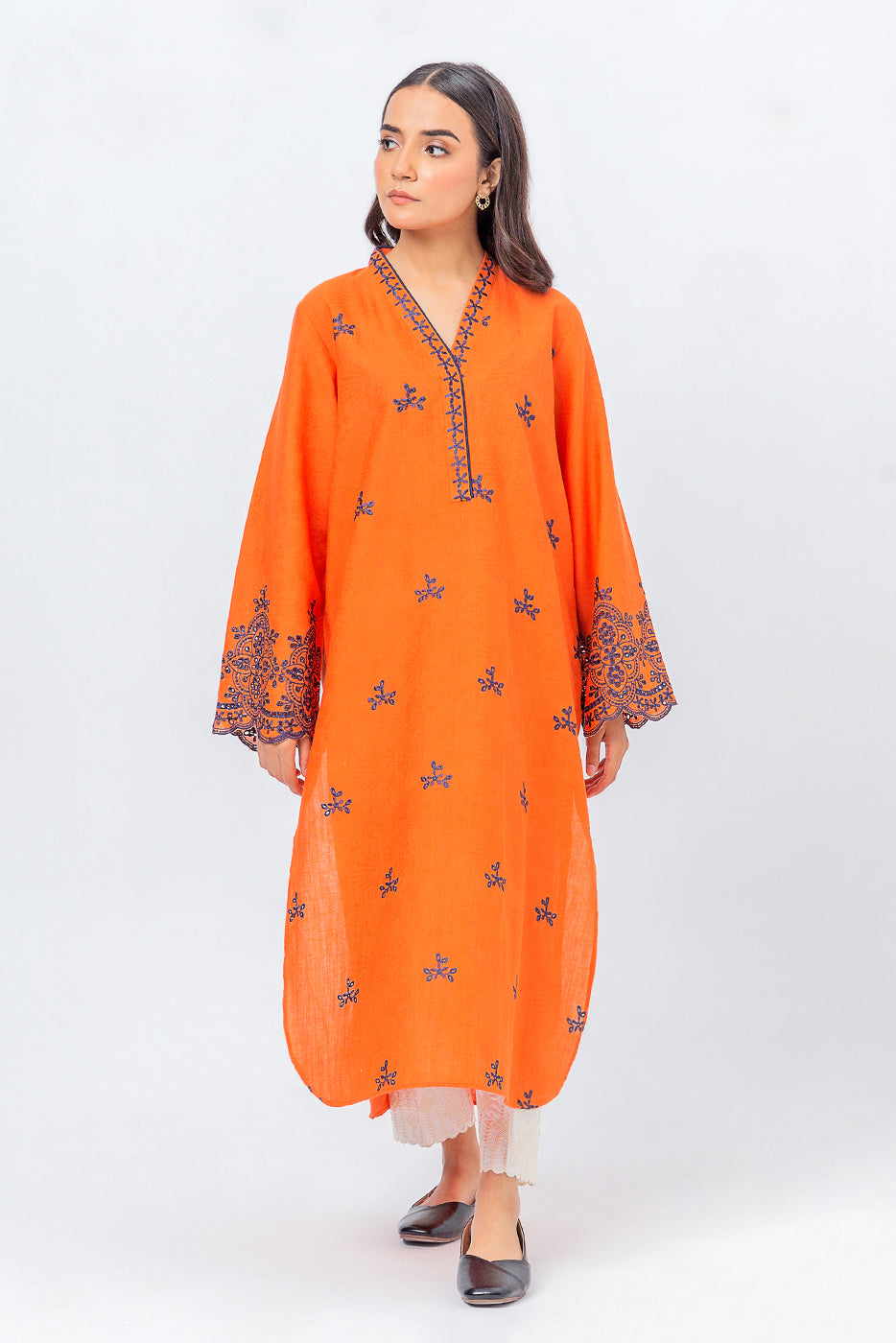 Embroidered Khaddar Jacquard Shirt (Pret)