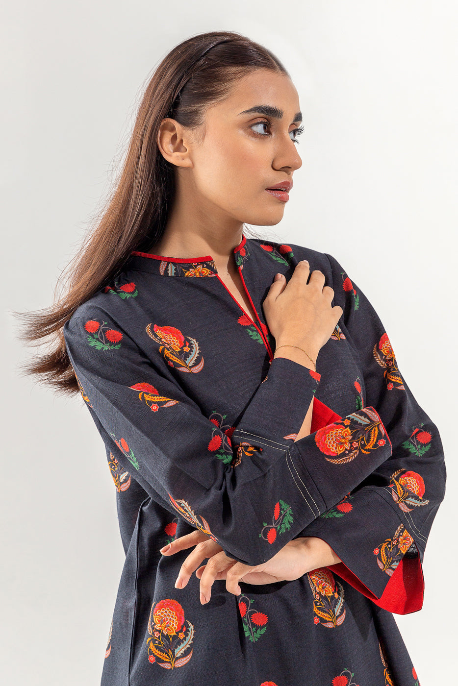 Printed Khaddar Shirt (Pret)
