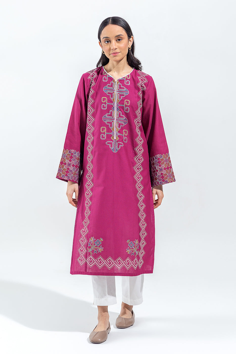 Embroidered Khaddar Shirt (Pret)