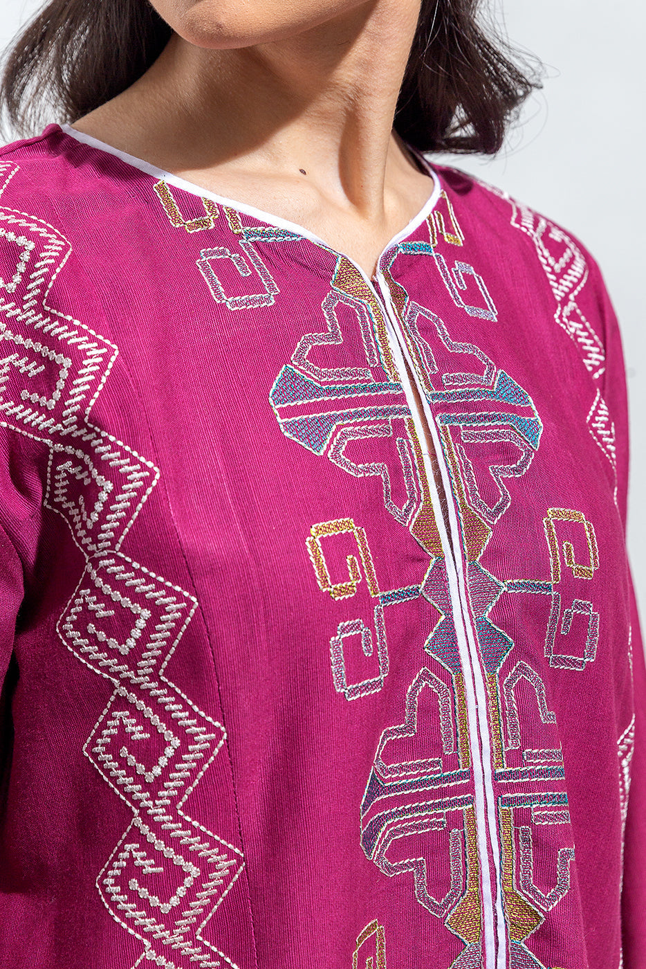 Embroidered Khaddar Shirt (Pret)