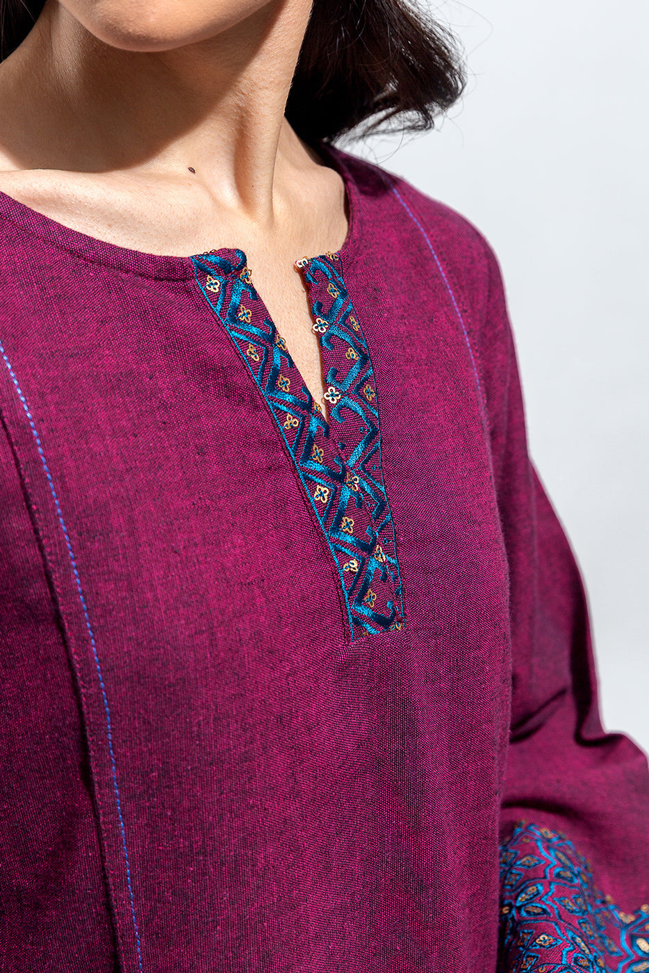 Embroidered Yarn Dyed Shirt (Pret)