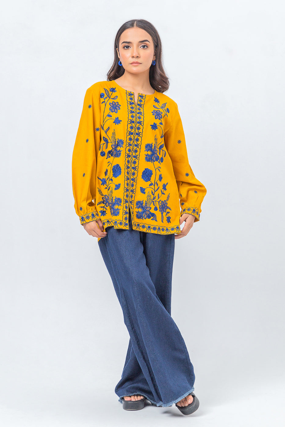 Slub Khaddar Top (Pret)