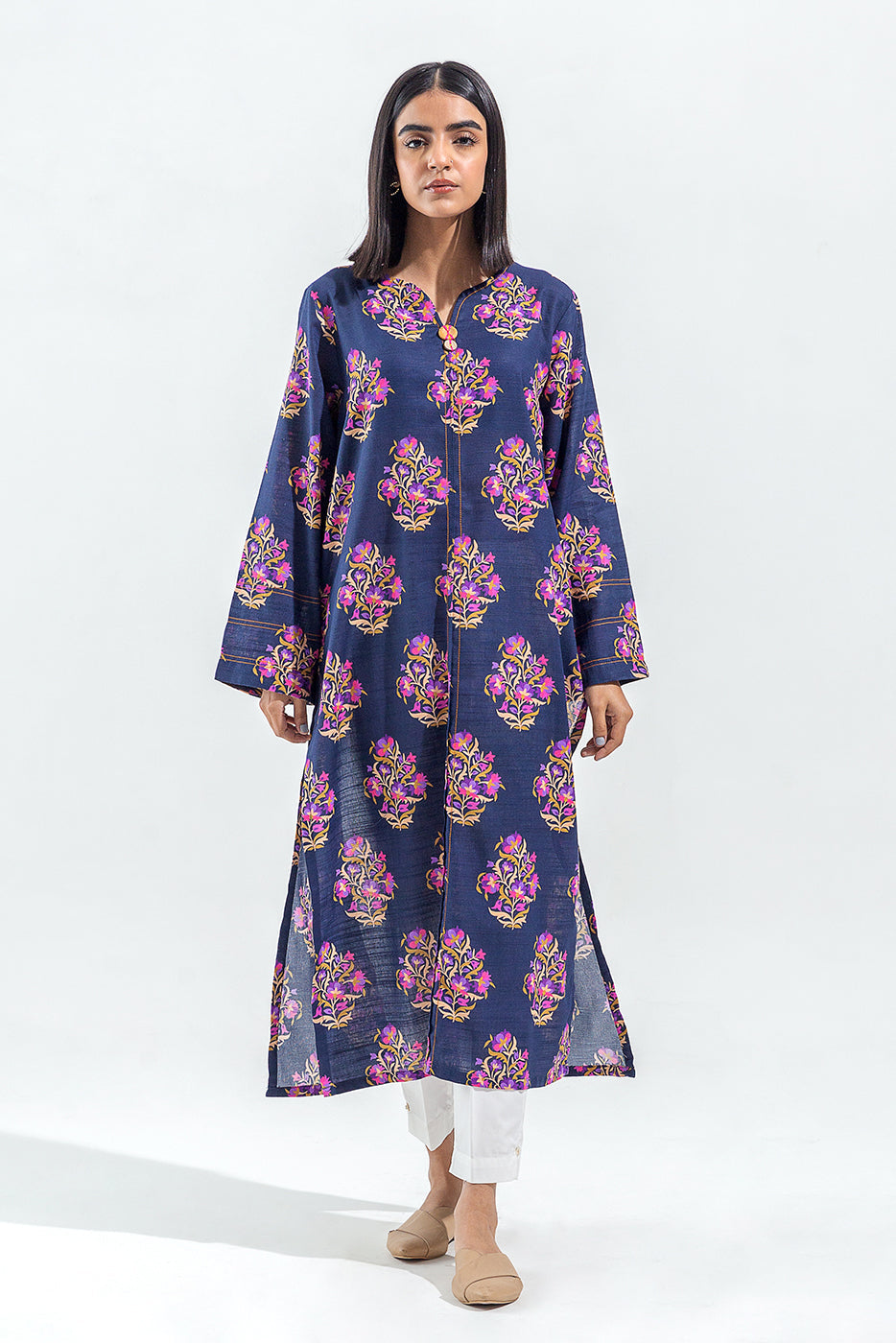 Printed Slub Khaddar Shirt (Pret)