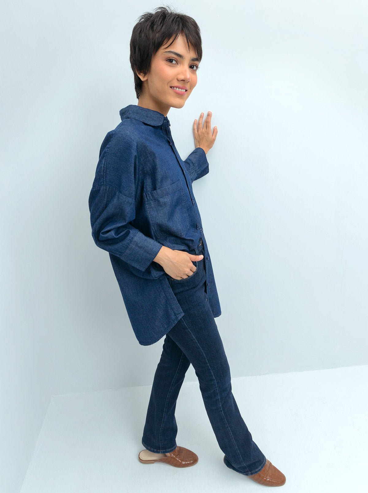 Denim Collared Shirt