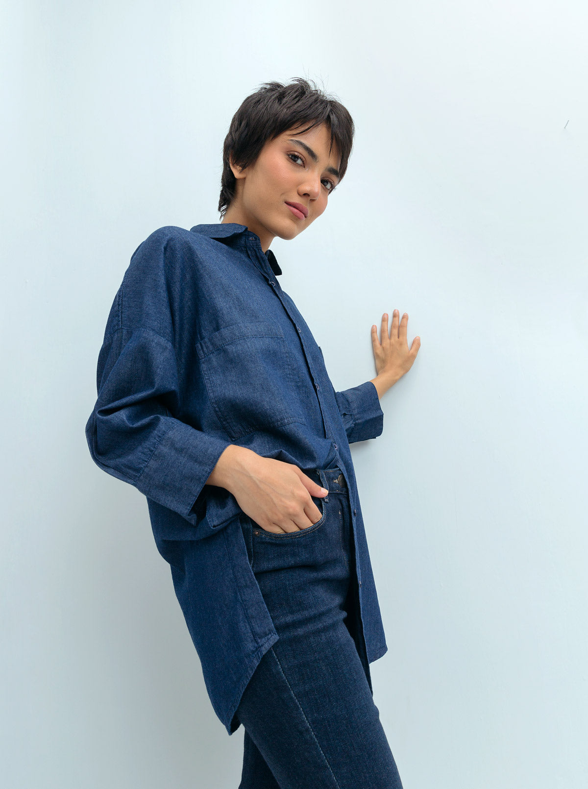 Denim Collared Shirt