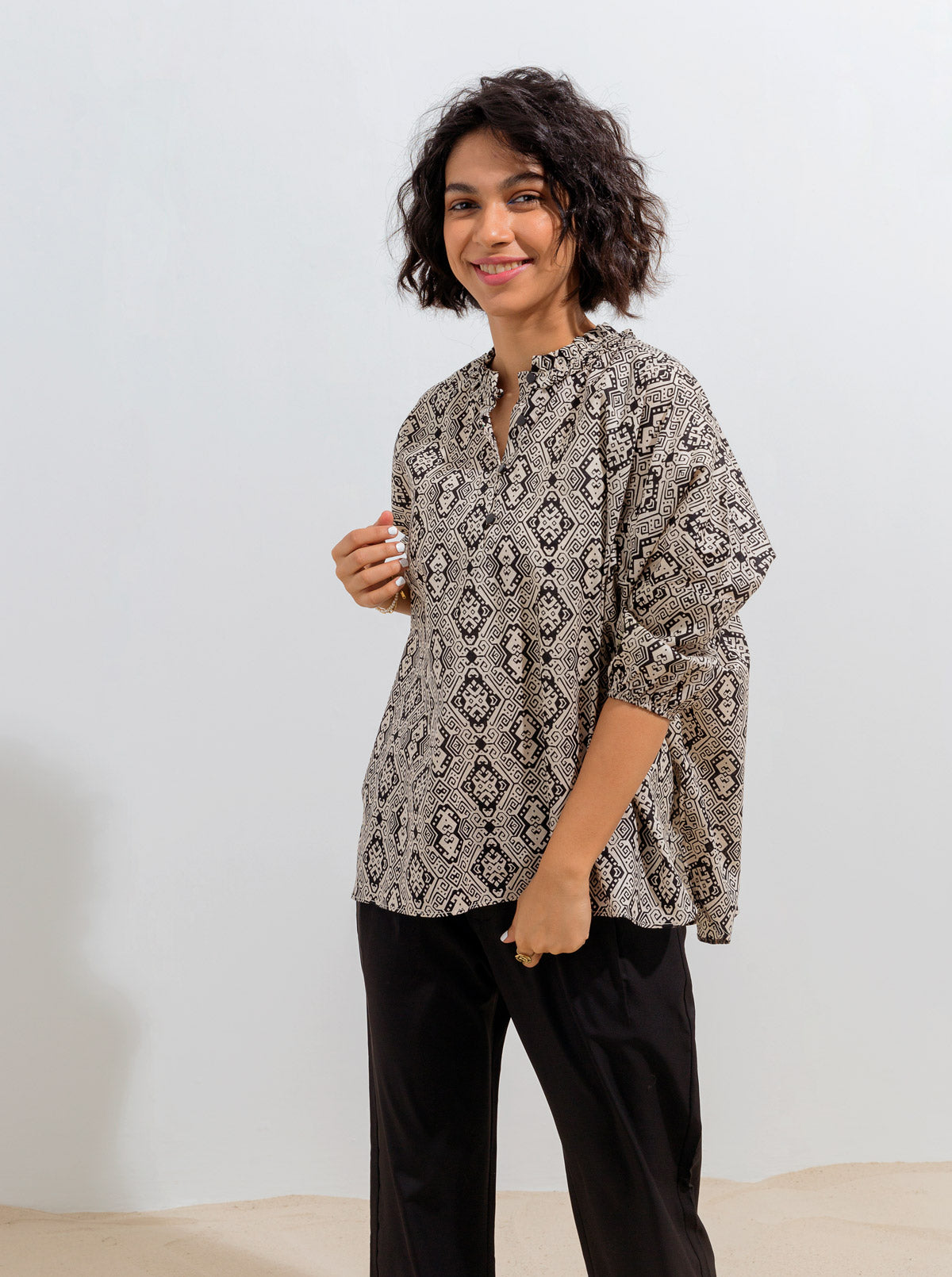 Monochromatic Print Top