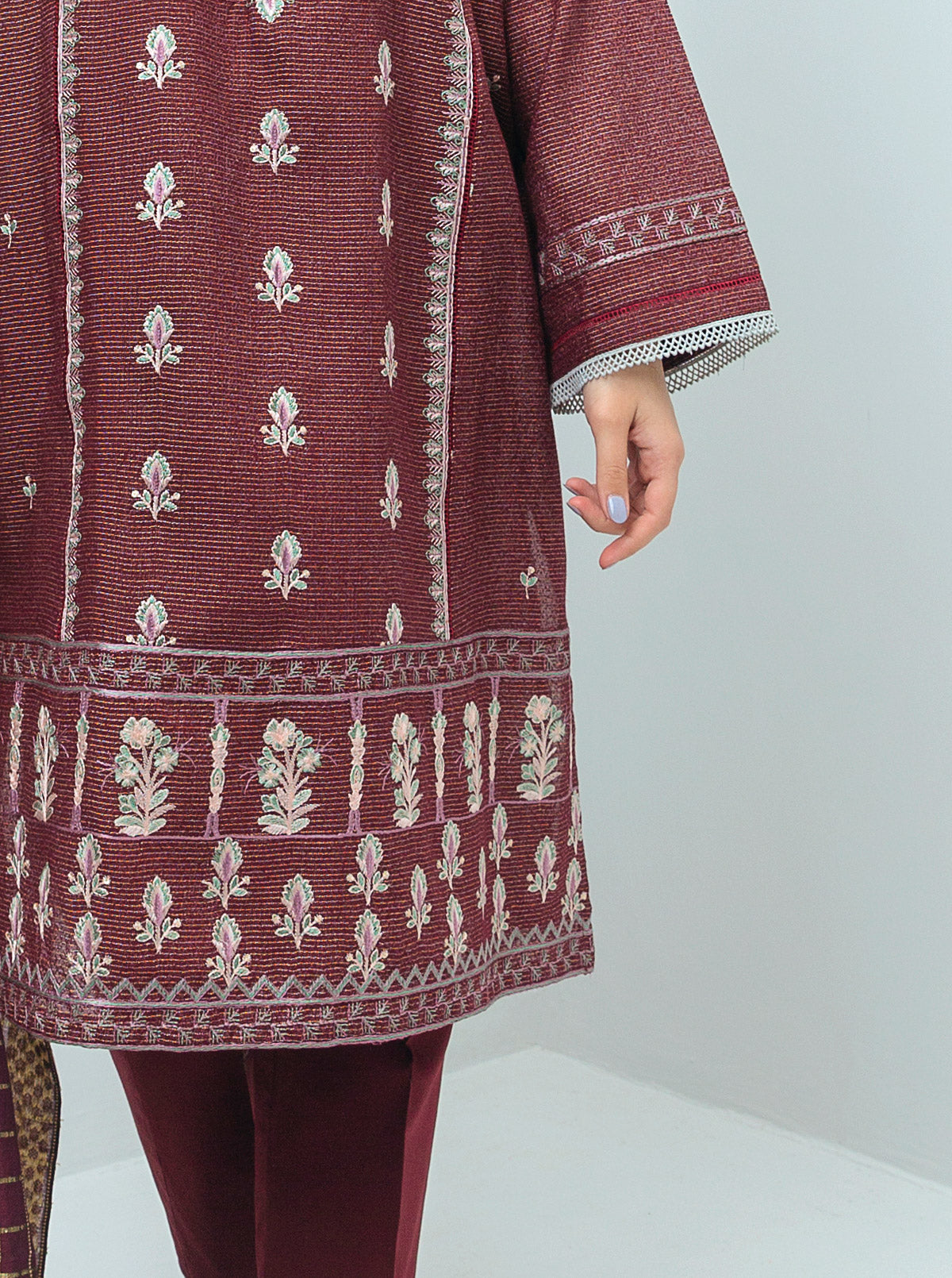 Embroidered Shirt With Dupatta