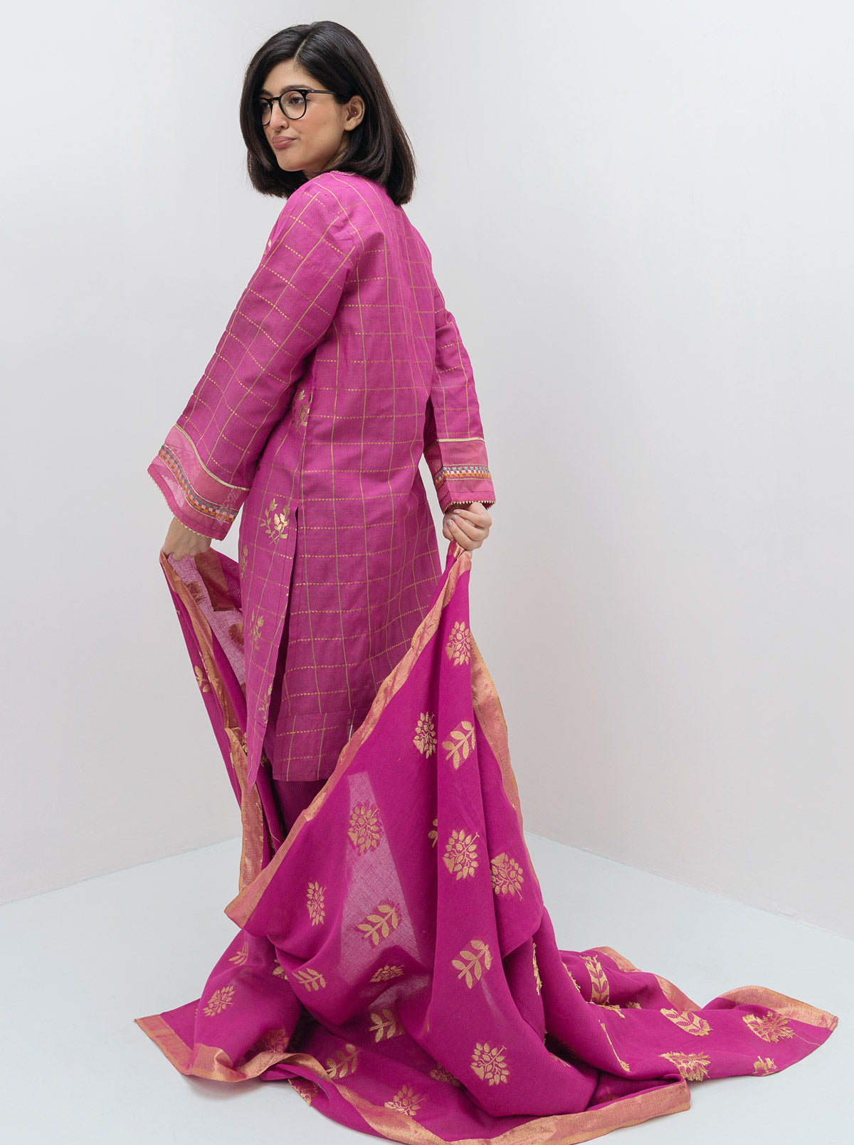 Embroidered Shirt With Dupatta