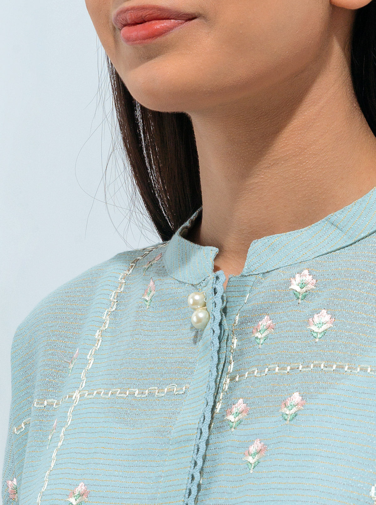 Embroidered Shirt With Dupatta And Pant