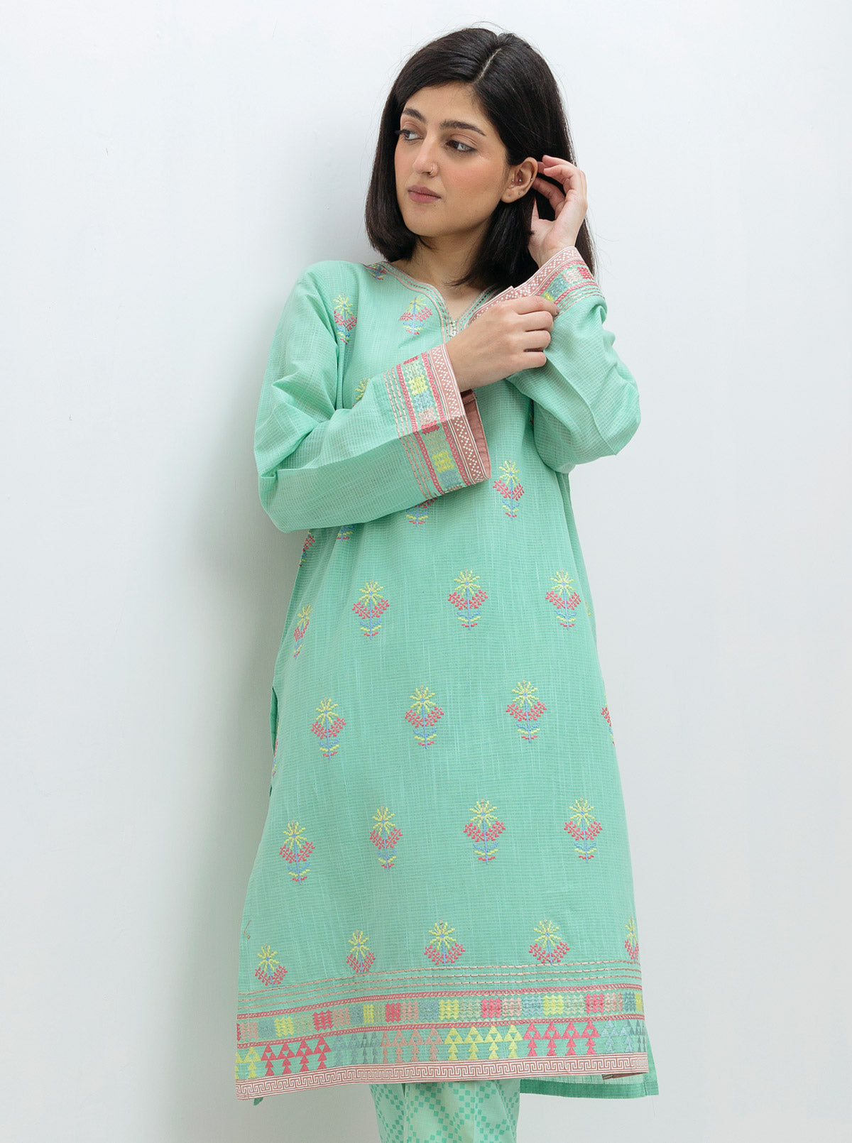 Embroidered Shirt With Pant