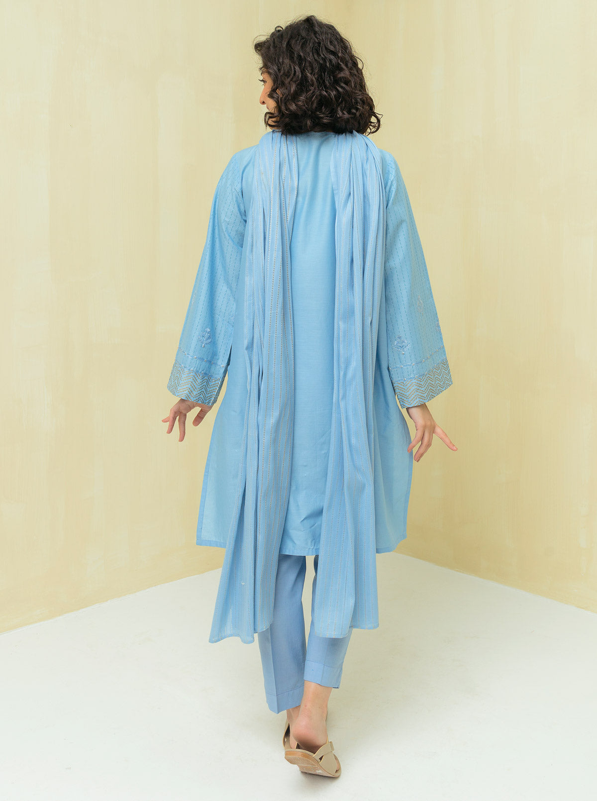 Embroidered Shirt With Dupatta