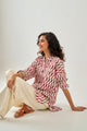 Printed Cotton Jersey Button Down Shirt
