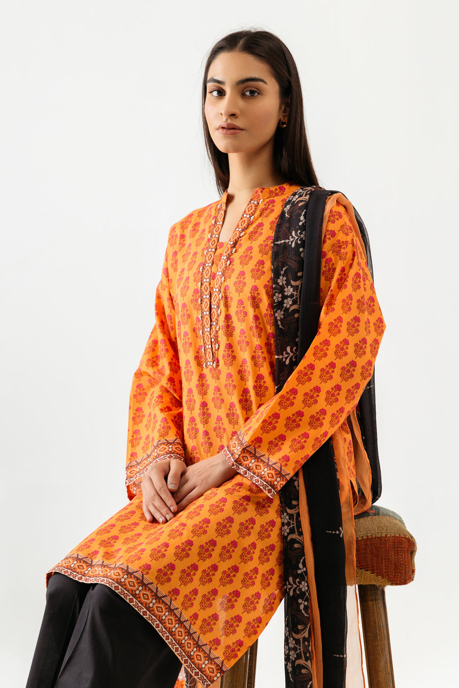 Printed Shirt With Dupatta