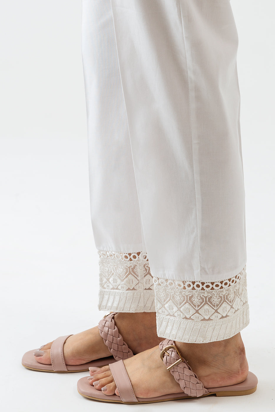 Embroidered Straight Pants