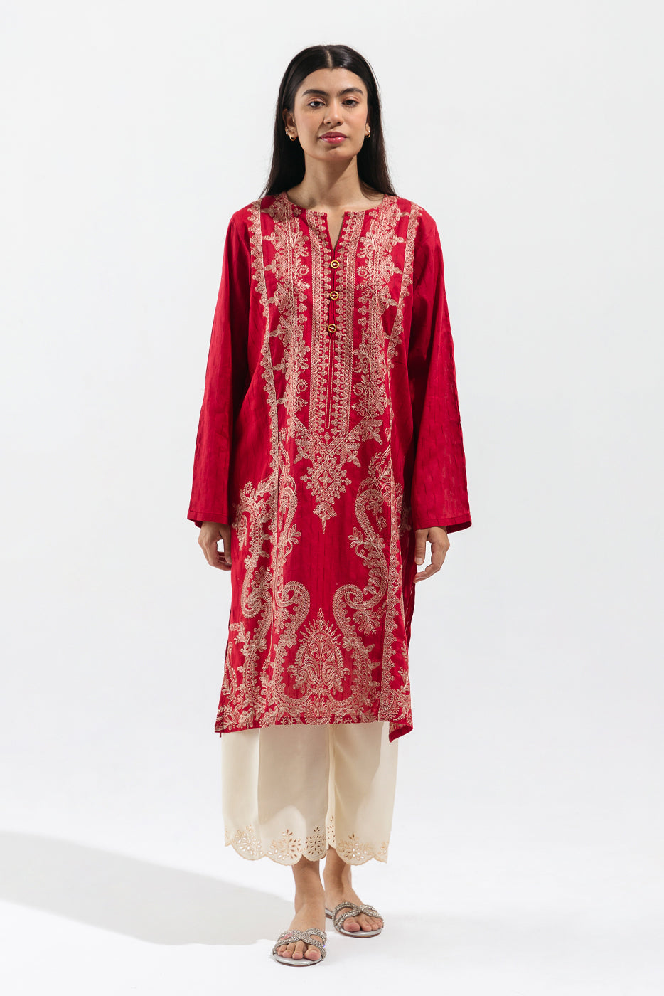 Embroidered Textured Shirt (Luxury Pret)