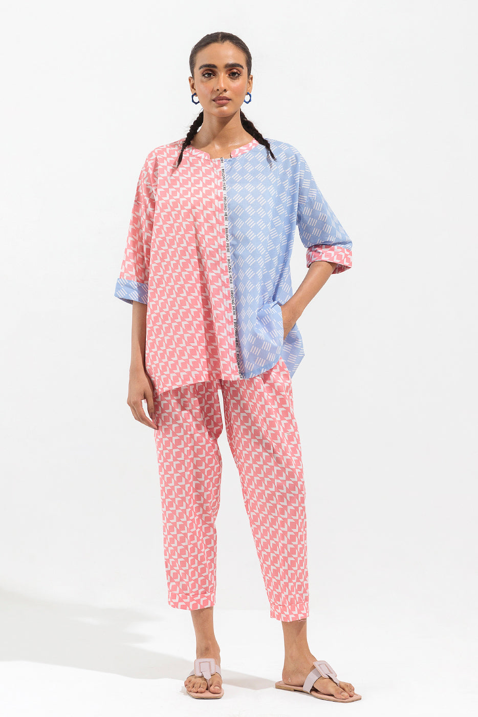 2 Piece Printed Poplin Coord Set (Pret)