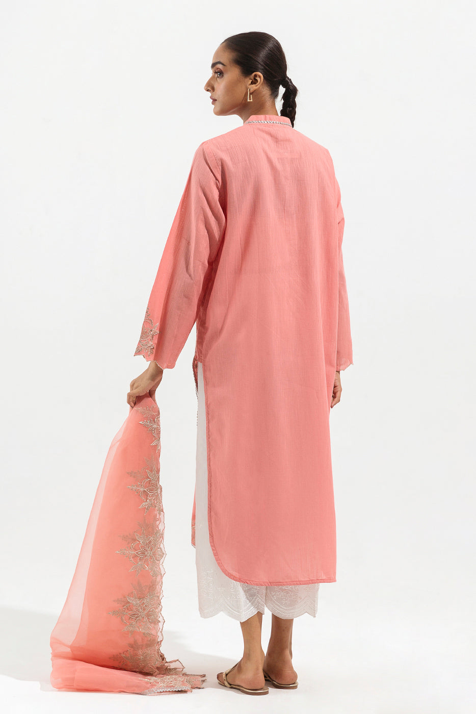 Embroidered Slub Lawn Shirt (Luxury Pret)