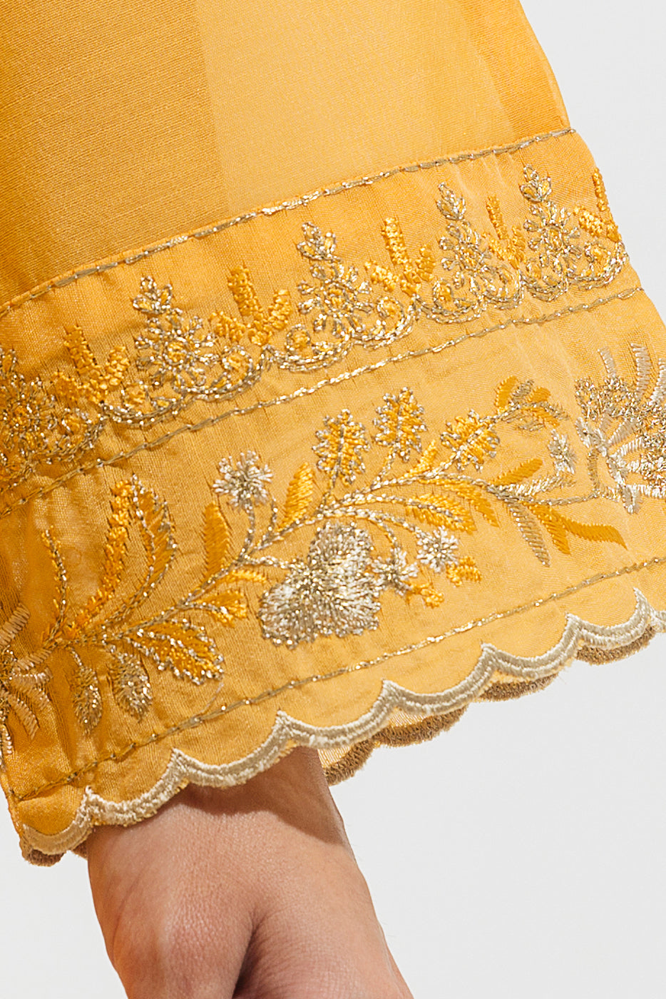 Embroidered Paper Cotton Shirt (Luxury Pret)