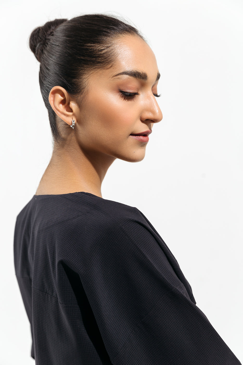 Navy Blue V Neck Top