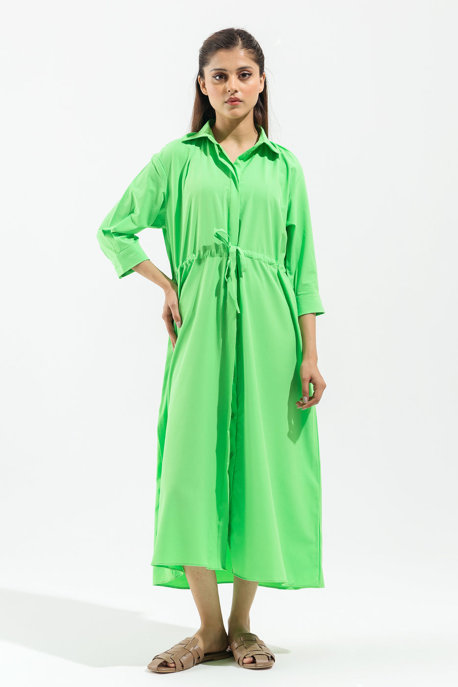 Light Green Tunnel Belt Dress