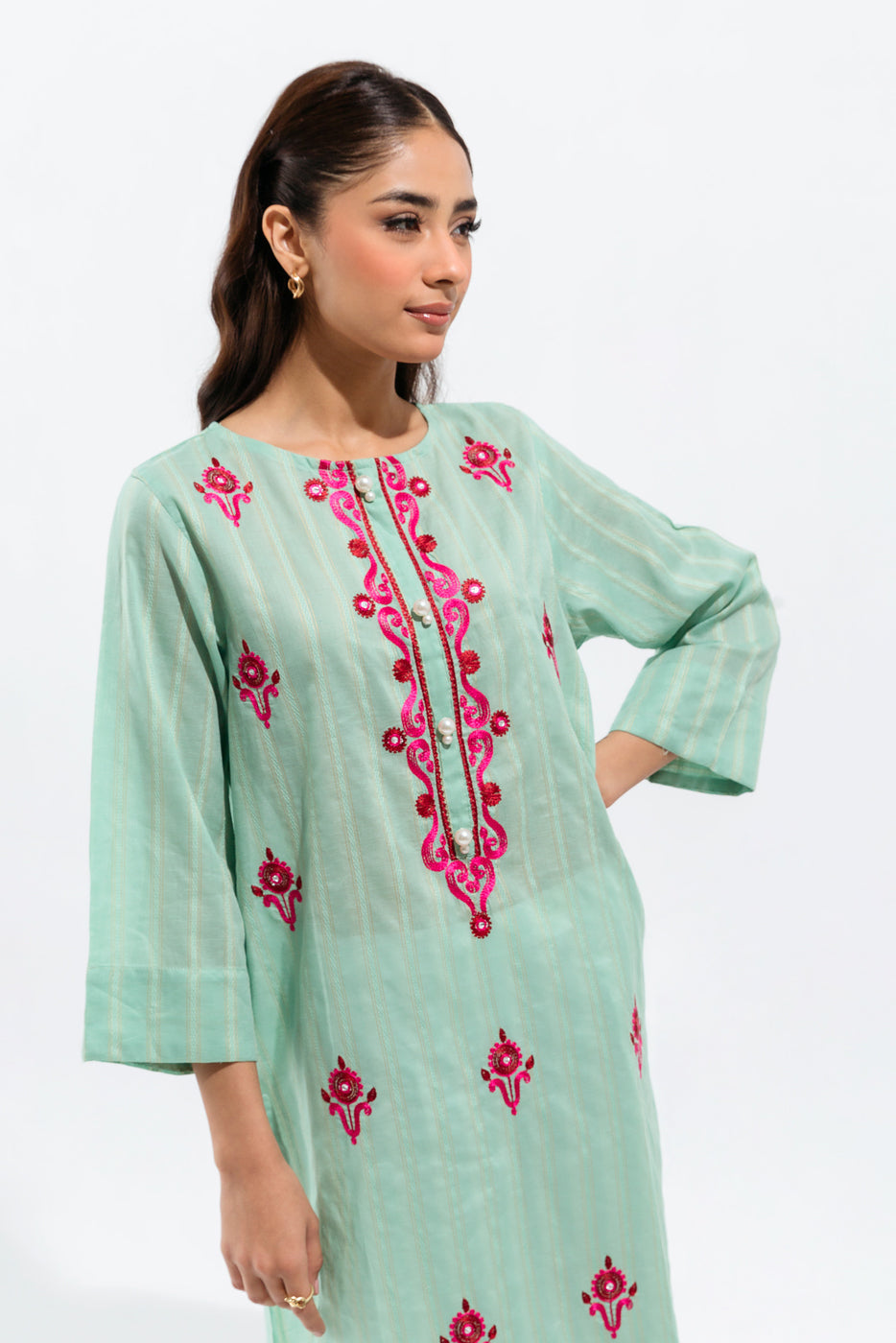 Embroidered Textured Shirt (Pret)