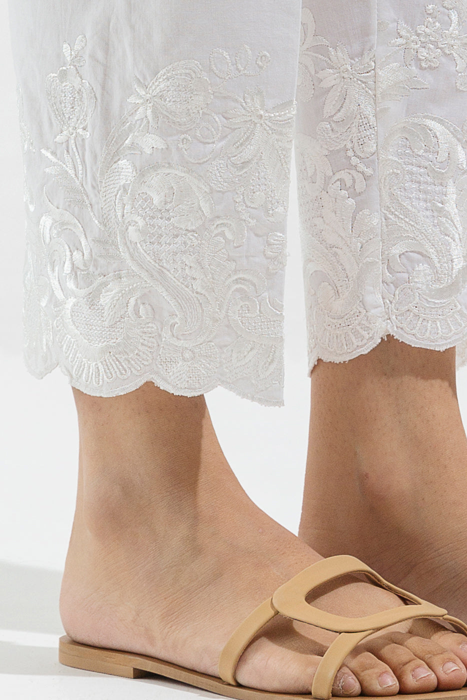 Embroidered Straight Pants